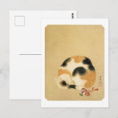 Carte Postale Chat de calicot japonais, Hanabusa Itchō (Devant / Derrière)