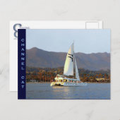 Carte Postale Chat de canal au coucher du soleil (Devant / Derrière)