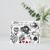 Carte Postale Chat de Cheshire classique alice au pays des merve (Debout devant)