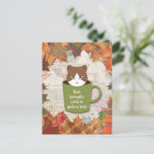 Carte Postale Chat de congé d'automne (Debout devant)