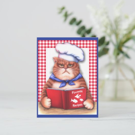 Carte Postale Chat de cuisine (Debout devant)