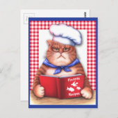 Carte Postale Chat de cuisine (Devant / Derrière)