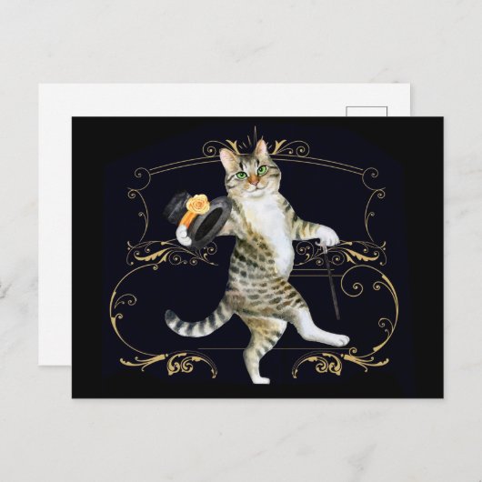 Carte Postale Chat de danse (Devant / Derrière)