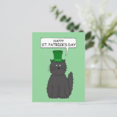 Carte Postale Chat de dessin animé de la Saint Patrick dans un C (Debout devant)