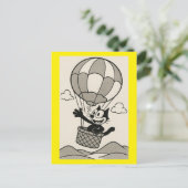 Carte Postale Chat De Dessin Dans Le Panier De Ballons De Dessin (Debout devant)