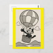 Carte Postale Chat De Dessin Dans Le Panier De Ballons De Dessin (Devant / Derrière)