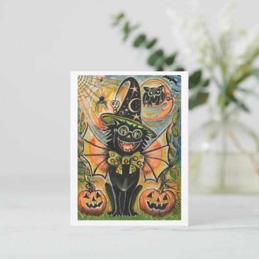 Carte Postale Chat de fête d'Halloween (Debout devant)