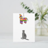 Carte Postale Chat de fête et Piñata (Debout devant)