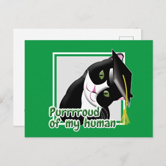Carte Postale Chat de fin d'études (Devant / Derrière)