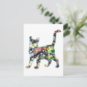 CARTE POSTALE CHAT DE FLEURS (Debout devant)