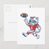 Carte Postale Chat de foot drôle (Devant / Derrière)