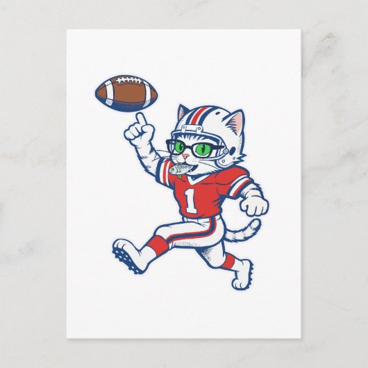 Carte Postale Chat de foot drôle (Devant)