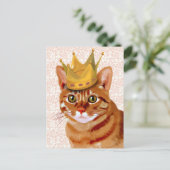 Carte Postale Chat de gingembre avec Portrait de Couronne (Debout devant)