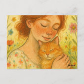 Carte Postale Chat de gingembre Maman Orange Tabby Chats (Dos)
