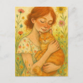 Carte Postale Chat de gingembre Maman Orange Tabby Chats (Devant)