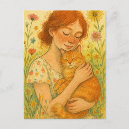 Carte Postale Chat de gingembre Maman Orange Tabby Chats (Devant)