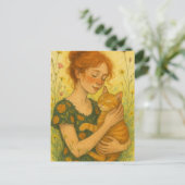 Carte Postale Chat de gingembre Maman Orange Tabby Chats (Debout devant)