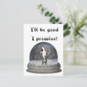 Carte Postale Chat de globe de neige (Debout devant)