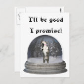 Carte Postale Chat de globe de neige (Devant / Derrière)