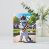 Carte Postale Chat de Jazz Cool (Debout devant)