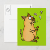 Carte Postale Chat de jonglerie (Devant / Derrière)