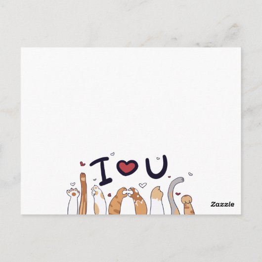 Carte Postale Chat de joyeux anniversaire mignon (Dos)