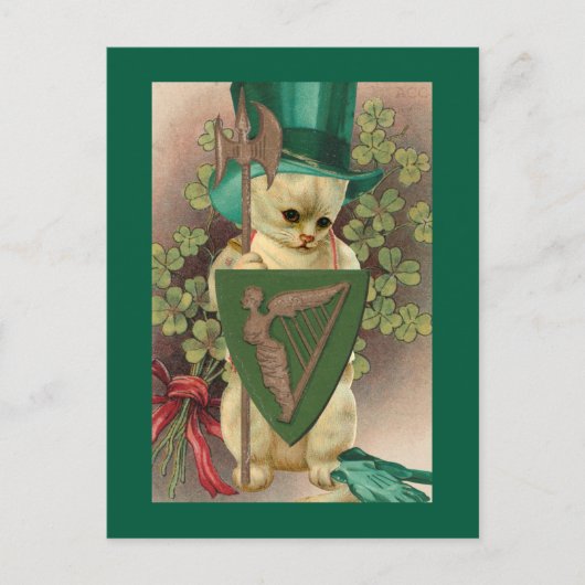 Carte Postale Chat de la Saint-Patrick (Devant)