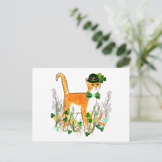 Carte Postale Chat de la Saint Patrick (Debout devant)