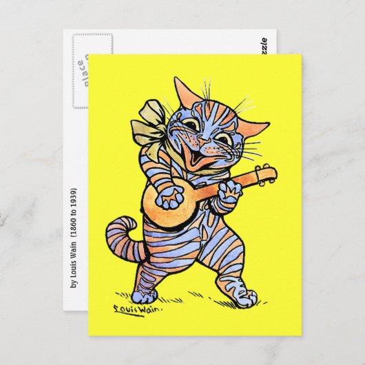 Carte Postale Chat de Louis Wain (Devant / Derrière)