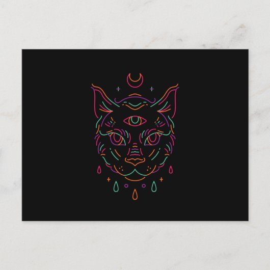 Carte Postale Chat de lune (Devant)