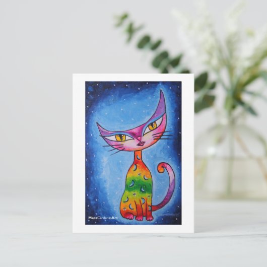 Carte Postale Chat de lune (Debout devant)