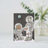 Carte Postale 'Chat de lune' (Debout devant)