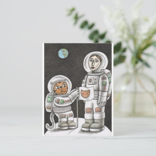 Carte Postale 'Chat de lune' (Debout devant)