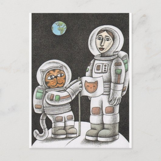 Carte Postale 'Chat de lune' (Devant)