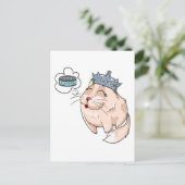 Carte Postale Chat de luxe rêvant de caviar (Debout devant)