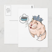 Carte Postale Chat de luxe rêvant de caviar (Devant / Derrière)