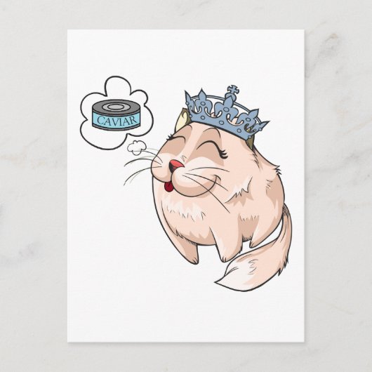 Carte Postale Chat de luxe rêvant de caviar (Devant)