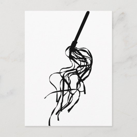 Carte Postale Chat de neuf Queues S&M Whip Outline Silhouette (Devant)