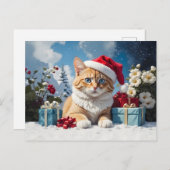 Carte Postale chat de noël (Devant / Derrière)