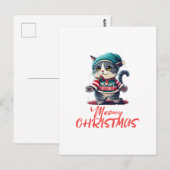 Carte Postale Chat de Noël (Devant / Derrière)