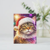 Carte Postale Chat de Noël (Debout devant)