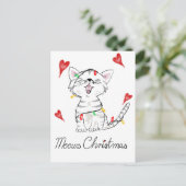 Carte Postale chat de Noël (Debout devant)