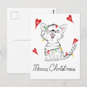 Carte Postale chat de Noël (Devant / Derrière)