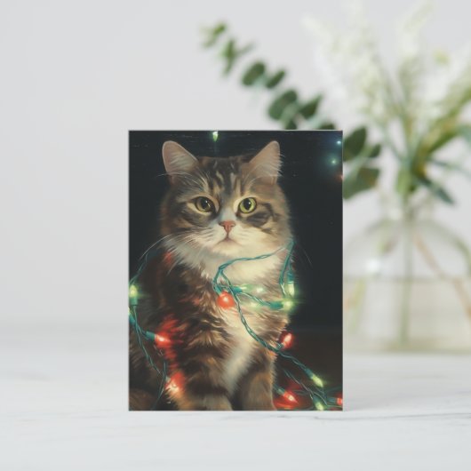 Carte Postale Chat de Noël (Debout devant)