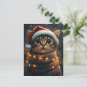 Carte Postale Chat de Noël adorable (Debout devant)