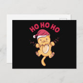 Carte Postale Chat de Noël Ho Ho (Devant / Derrière)