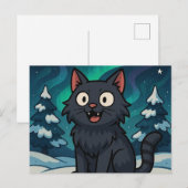 Carte Postale Chat de Noël islandais de Yule (Devant / Derrière)