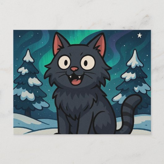 Carte Postale Chat de Noël islandais de Yule (Devant)