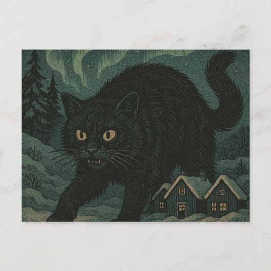 Carte Postale Chat de Noël islandais Yule  (Devant)