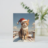 Carte Postale chat de Noël mignon (Debout devant)